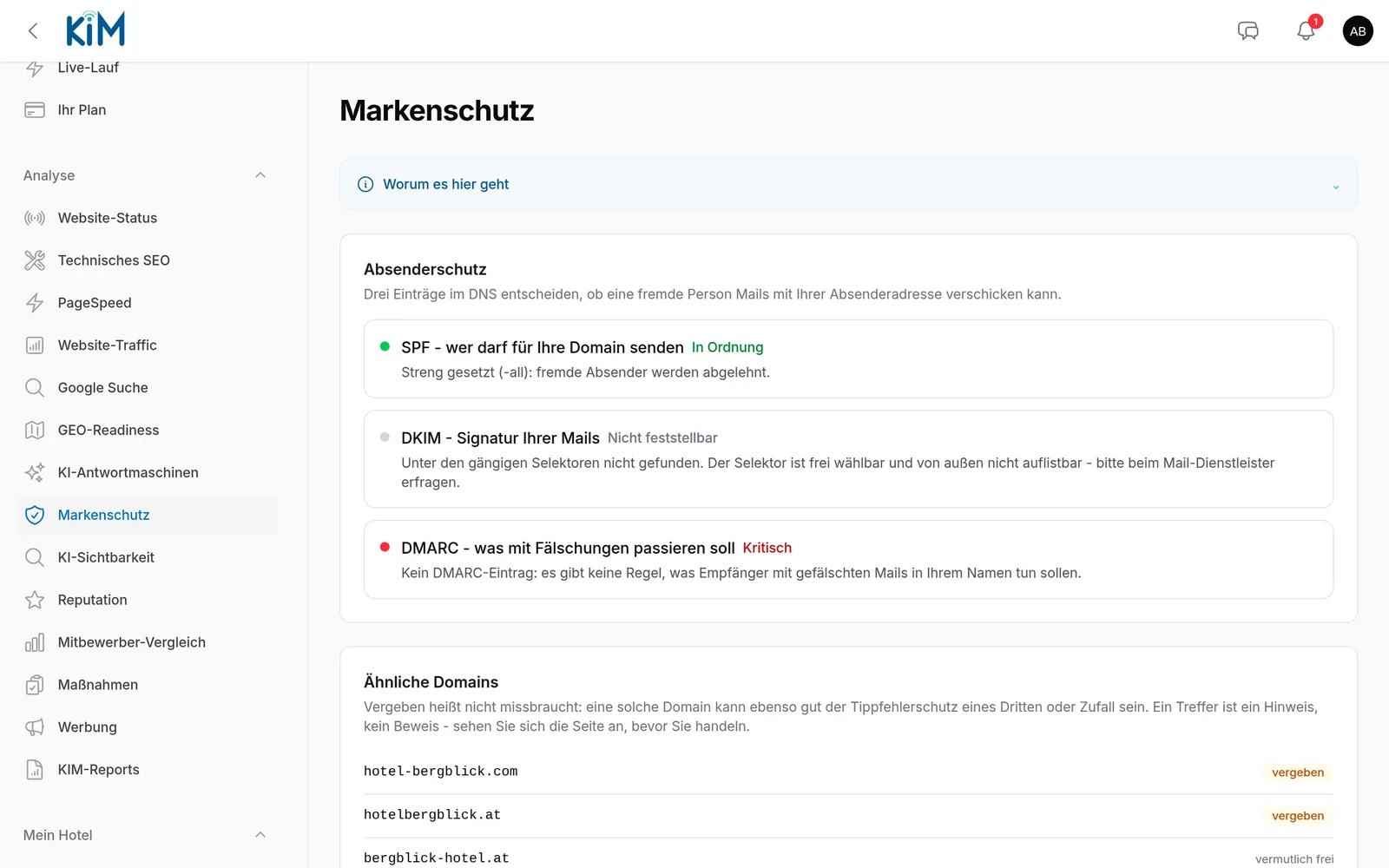Portalansicht Markenschutz